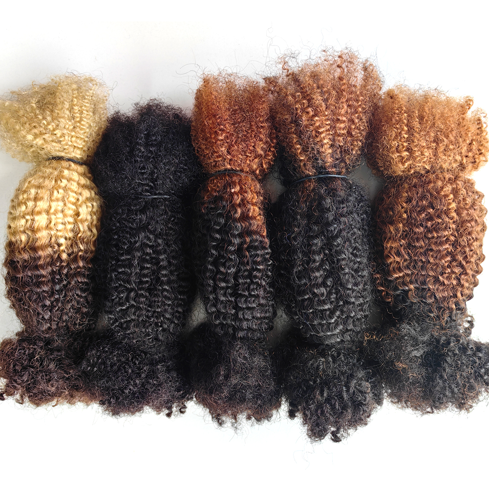 KAMA Hair Bulk | Afro Kinky Curly Human Hair Bulk | Wholesale Kinky Curly Human Hair Bulk Remy Bulk Human Hair for Braiding